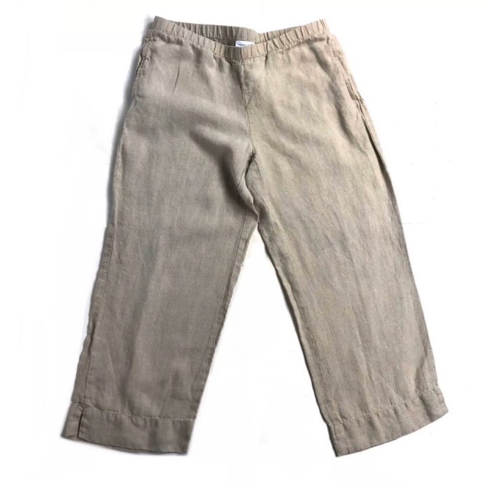 J. Jill MEDIUM pants love linen cropped ankle slit